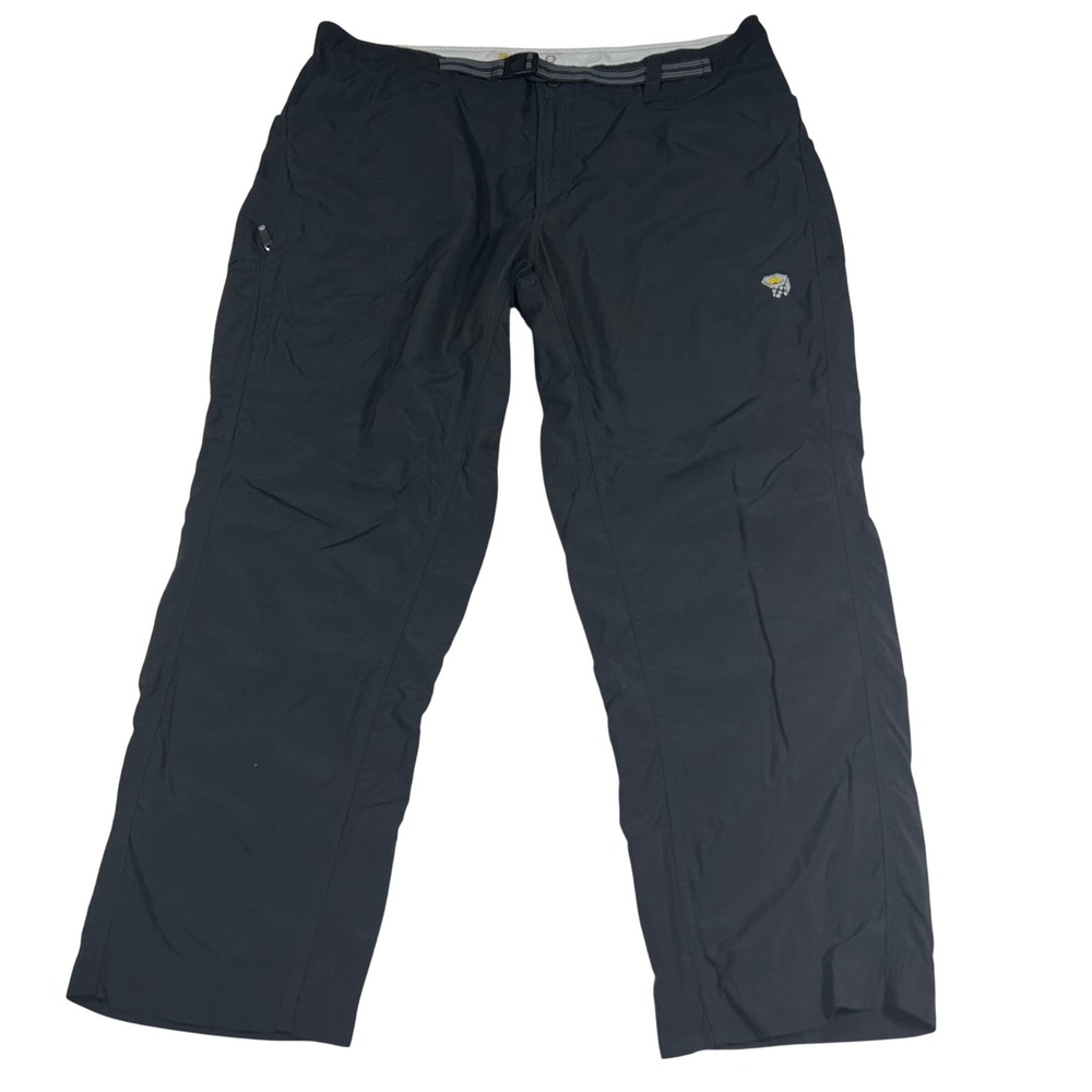 Mountain Hardwear Hiking Pants Mens XXL Black Integrated Belted Short Inseam